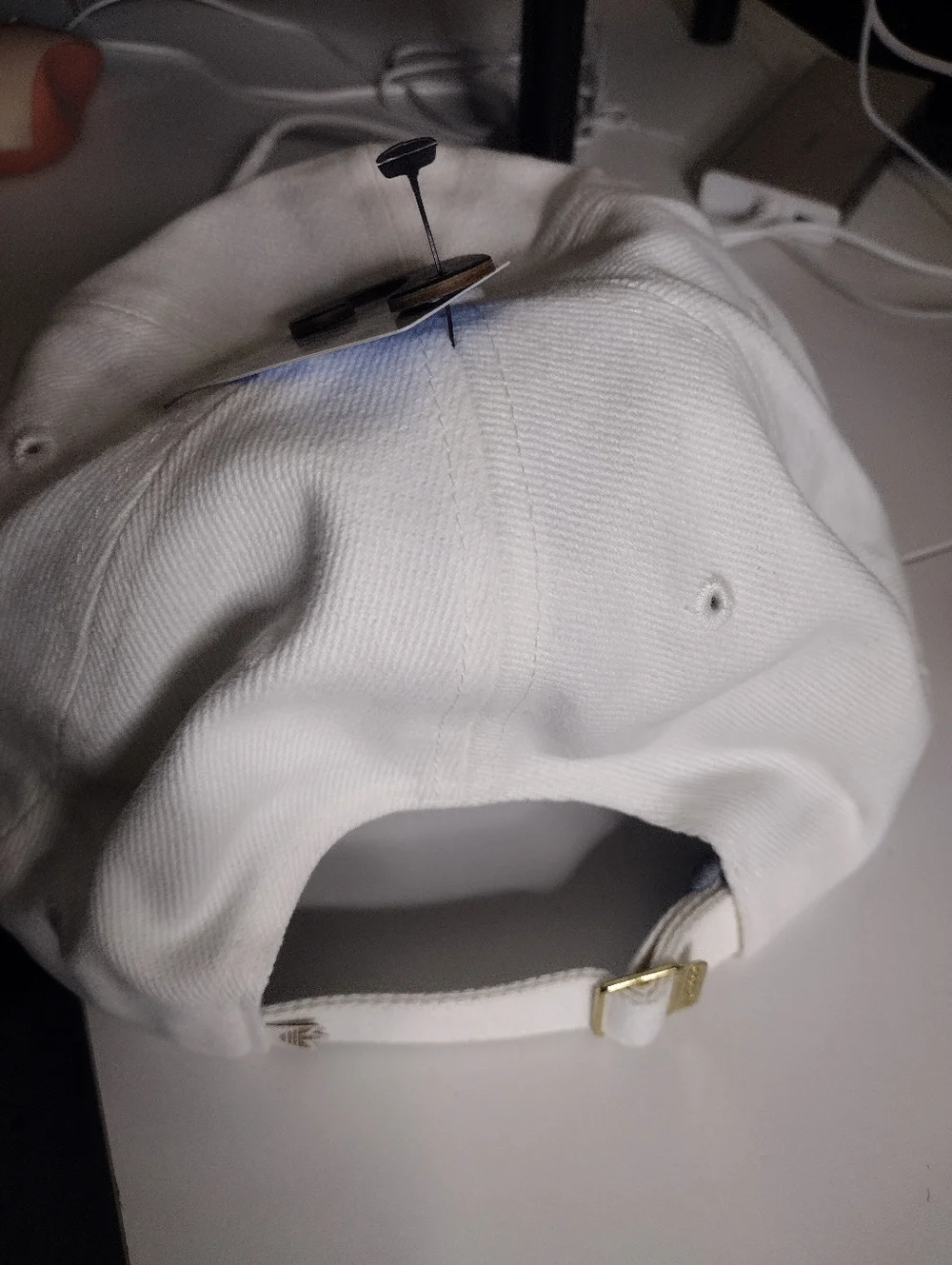 NWT Adidas White Cap with Gold Trefoil Patch, Limited 07/24 - Picture 2 of 3